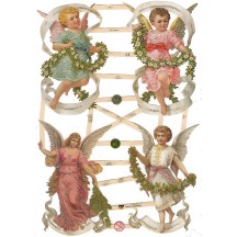 Large Angels and Cherubs Scraps with Glitter ~ Germany